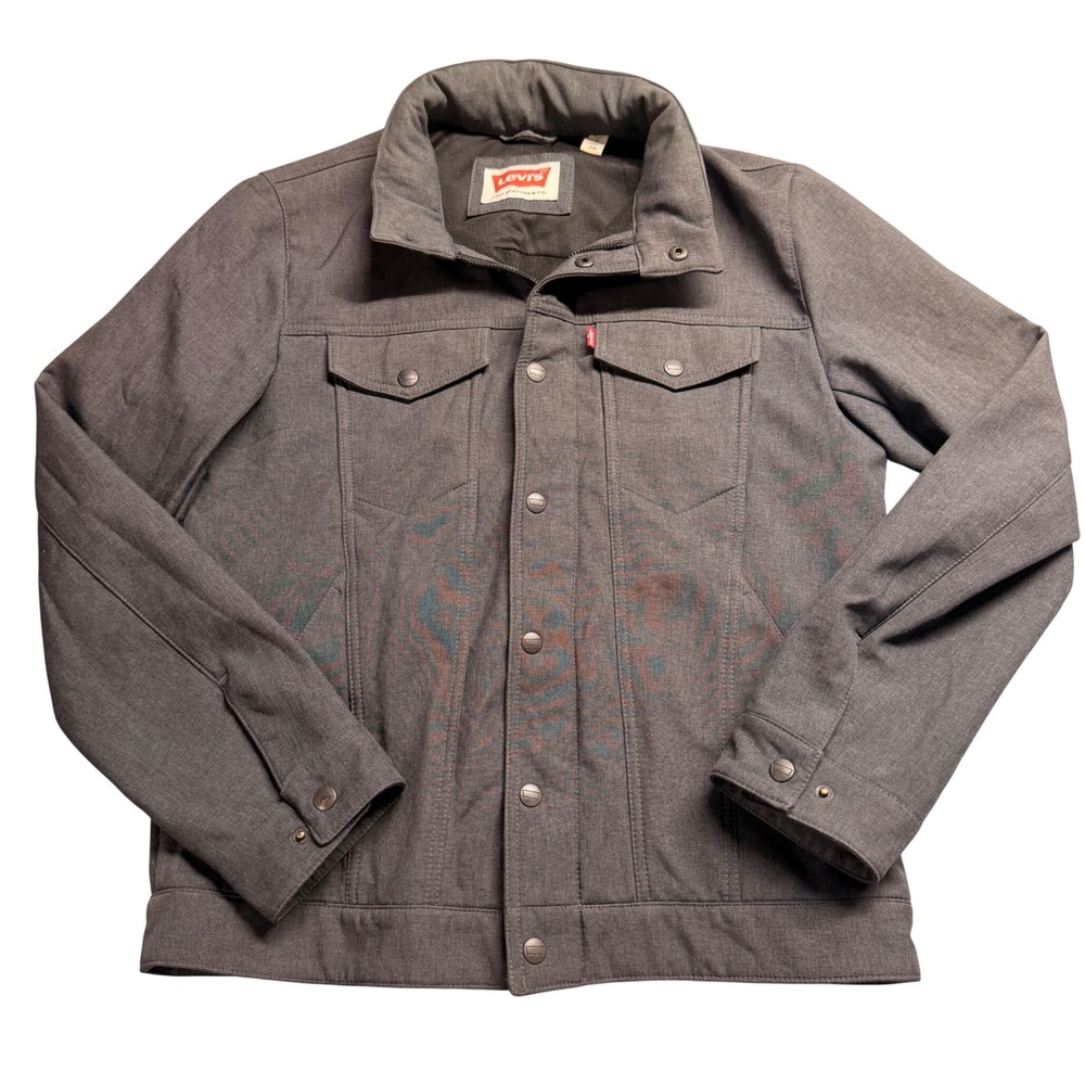 Levis Women's Softshell Fleece Lined Trucker Jacket Gray Small
